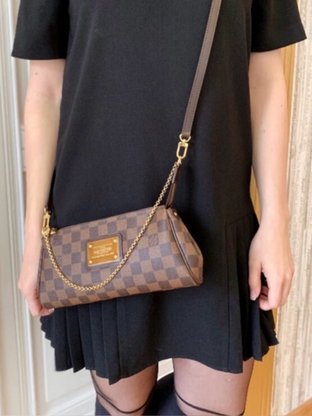 🤎LOUIS VUITTON EVA DAMIER EBENE Pochette / Clutch🎀 2015 COLLECTION ✨EUC✨